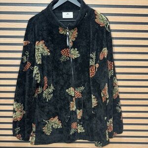 Black Mountain Floral Zip-Up Jacket